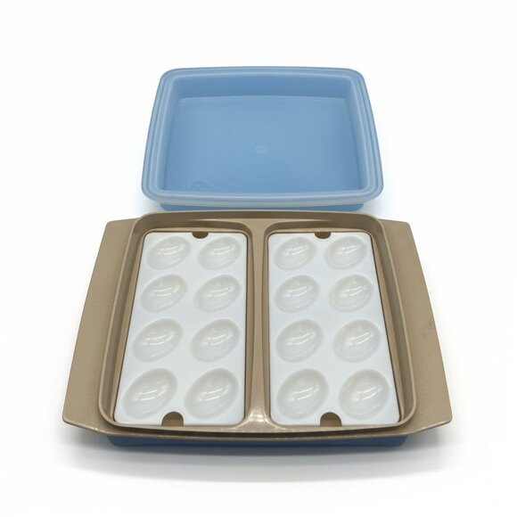 Vintage Tupperware Egg Keeper Storage Container with Divided Trays - Picture 1 of 7